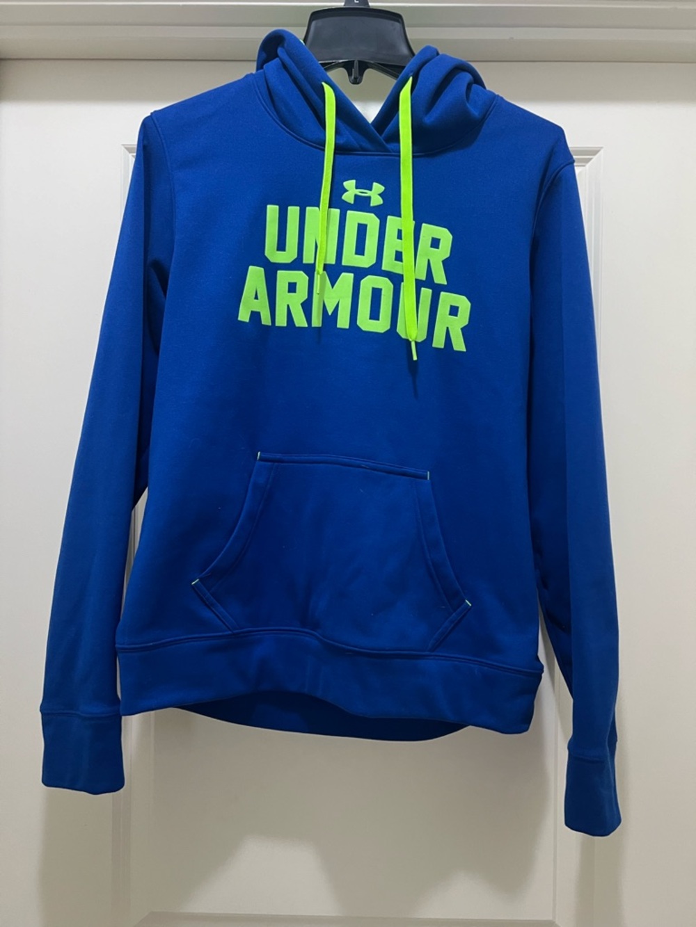 Under Armour Blue Hoodie with Neon Green Accents
